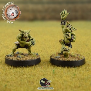 WWG Gutrot Greenskins Set of 2 Catchers - 28mm Scale Fantasy Football Miniature Mini Figure Goblin