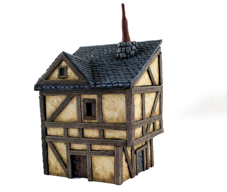 Fantasy Village Set of 4 Houses for 28mm Medieval Wargaming Wargame Terrain Model Scenery RPG Tabletop Figure Miniature House Building image 9