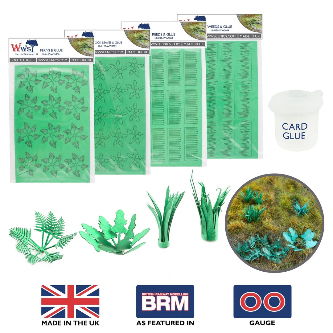 Laser Cut Card Plants With Glue choose Plant Type OO/HO Gauge Model