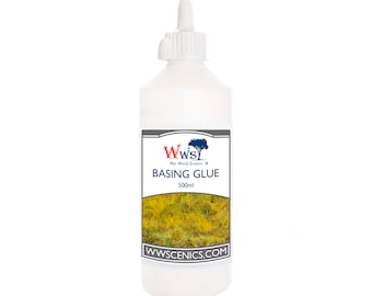 WWS Static Grass Basing Glue 500ml for Model Railway Dioramas & Wargame Terrain