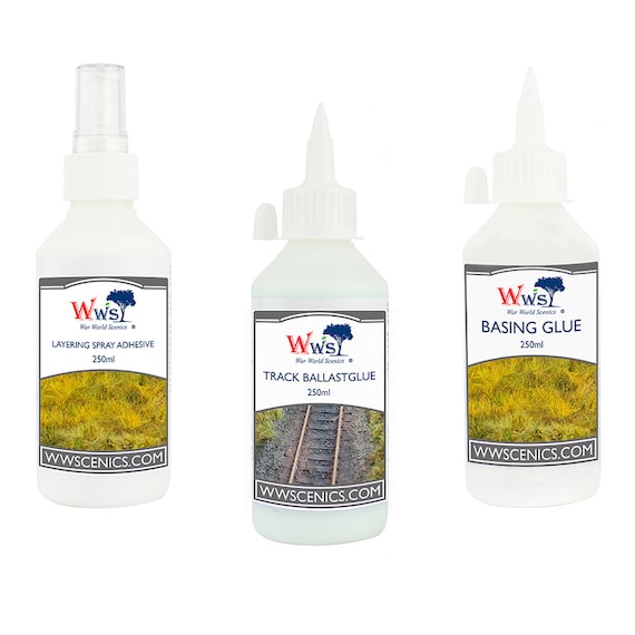 WWS Set de Pegamento para Dioramas 3 x 250ml para Hierba Estática