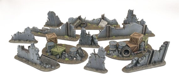 Décors Ruines Avec Position De Tir War World Gaming - 28mm, Résine, Non Peint, Neuf