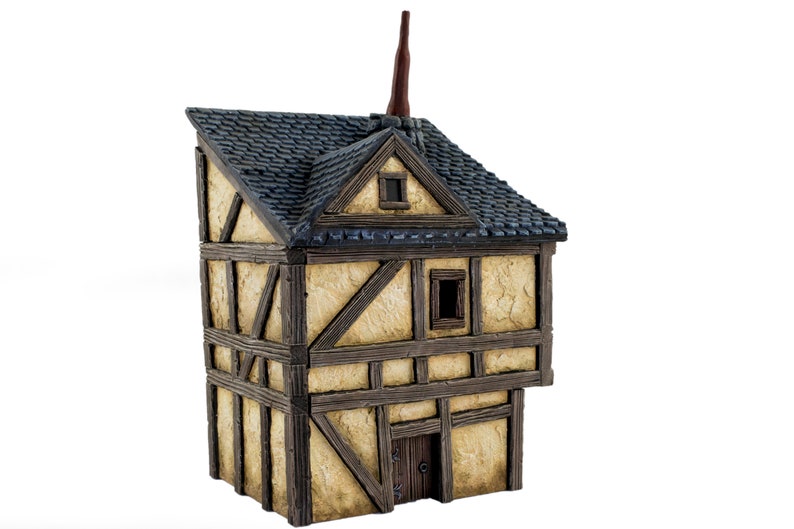 Fantasy Village Set of 4 Houses for 28mm Medieval Wargaming Wargame Terrain Model Scenery RPG Tabletop Figure Miniature House Building image 8