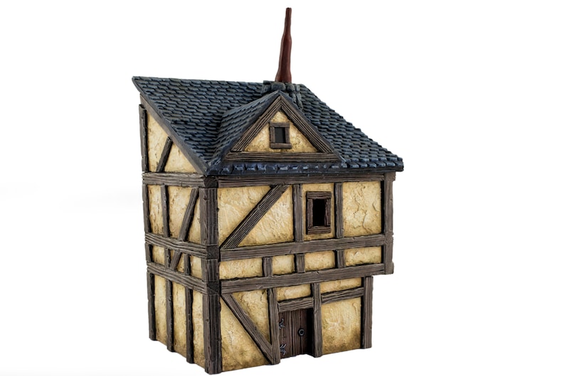 WWG Fantasy Village Set of 4 Houses \u2013 28mm Medieval Wargaming Terrain Model Scenery