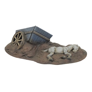 War World Gaming World at War Dead Horse and Cart – 28 mm WW2 Normandia Wargame Teren Model Diorama