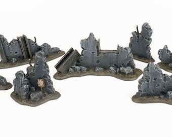 Kit di macerie di città devastate dalla guerra - Diorama modello di terreno per wargame da 28 mm