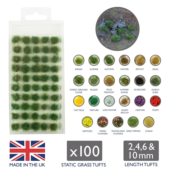 2mm Static Grass Tufts Various Colours Flowers and Plants 4mm 6mm 