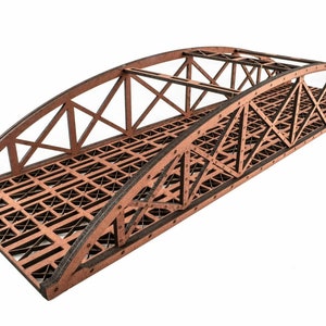 WWS dubbelsporige hi-detail rode boogpeesbrug 450 mm – OO/HO modelbaan