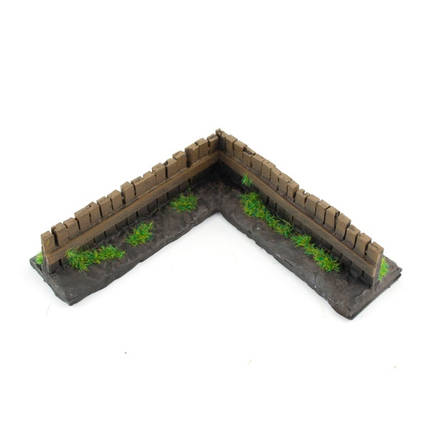 Wooden Corner Fence (Pre-Painted/Unpainted, Choose Quantity) – 20mm - 28mm Wargaming Tabletop Terrain Scenery Landscape Miniatures