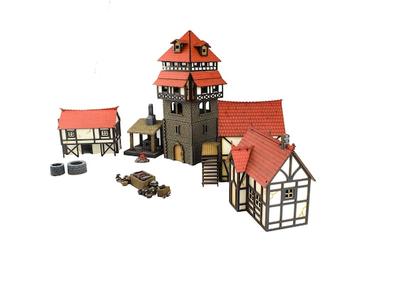 Small Village 'Medieval Architecture' Paint By Numbers Kit — Lil Paint Shop