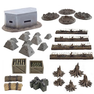 Trench System Battlefield Scatter Terrain – 28mm WW1 Wargame Terrain Scenery Western Front Battlefield Military Diorama