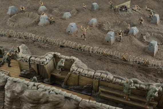 Bundle of WW1 Sandbags and Bunker Scenery Terrain for Miniature Battlefields