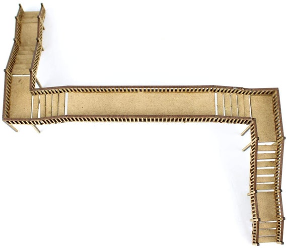 War World Scenics Modellbahn U-Form Überführung – Fußgängerbrücke, Spur 00 (1:76), Aus Lasergeschnittenem MDF, 125x225x61 Mm, Unbemalt
