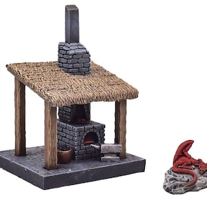 War World Gaming Fantasy Village Blacksmiths Forge – 28mm Wargaming Terrain Model Scenery
