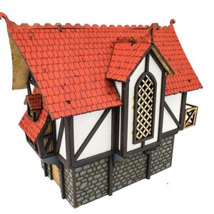 WWG Średniowieczne miasto Duży dom miejski (pomalowany/niepomalowany) – 28 mm Teren do gry wojennej