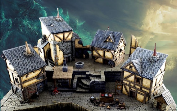 WWG Fantasy Village Zerstörtes Haus 1-28mm Fantasie Tabletop Gelände Modell 