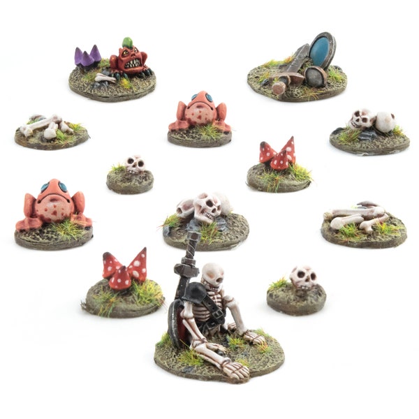 War World Gaming Base Toppers 13-Piece Set for Basing Miniatures/Figures – 28mm Heroic Wargame Tabletop Diorama Scatter Scenery Wargaming