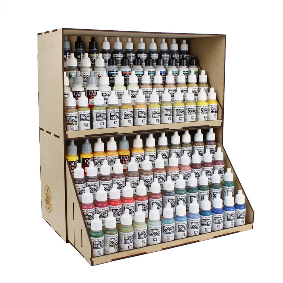 Modular Paint Station System Stackable Section With Paint Drawers MDF Wargame Painting Diorama