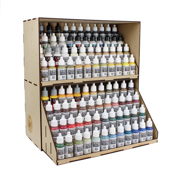 Modular Paint Station System - Stackable Section with Paint Drawers – MDF Wargame Painting Diorama
