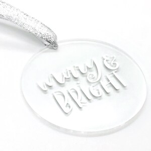 Bianco o olografico Ornamento di Natale / Regalo di vacanza per mamma, papà, amico, insegnante, capo, collega, ragazza