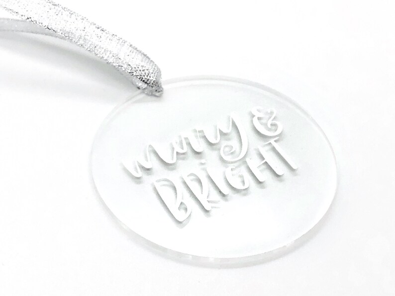 Teacher Boss Holiday Gift for Mom White or Holographic Christmas Ornament Coworker Girlfriend Friend Dad