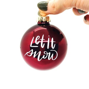 Calligraphed Glass Christmas Ornaments | Holiday Decor Gift for Mom, Teacher, Friend, Secret Santa, Girlfriend