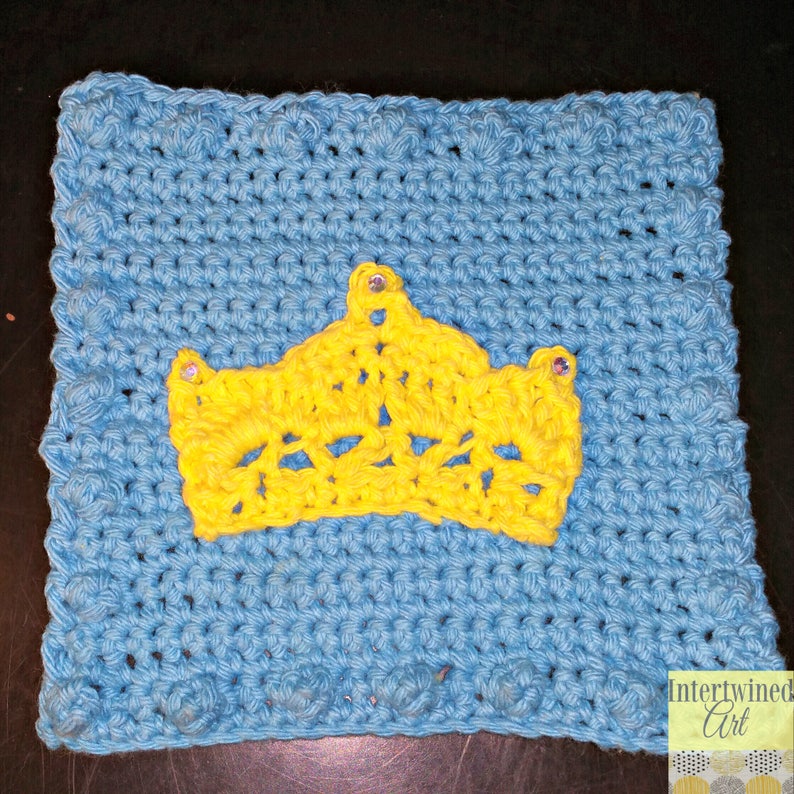 Crochet PATTERN Crown / Tiara Applique Granny Square PATTERN Etsy