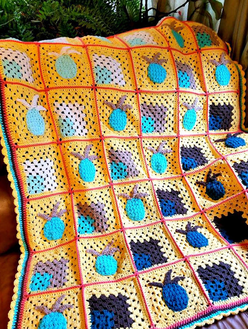 Crochet Ombre Pineapple Blanket PATTERN Pineapple Granny Etsy