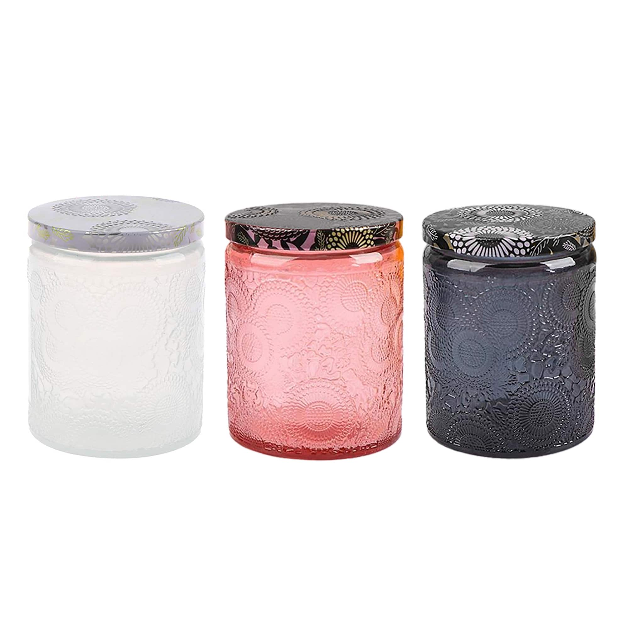 Clear Clear Glass Candle Jars w/ Glass Flat Pressed Lids  Wholesale glass  jars, Glass jar candles, Glass jars with lids