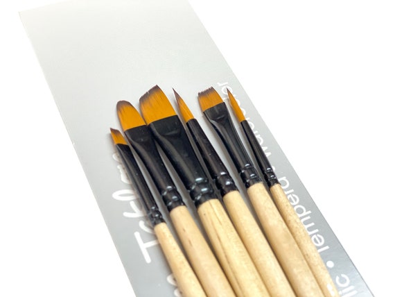 CHROME Small Handle Synthetic Filbert Tip Artist Paint  Brushes 