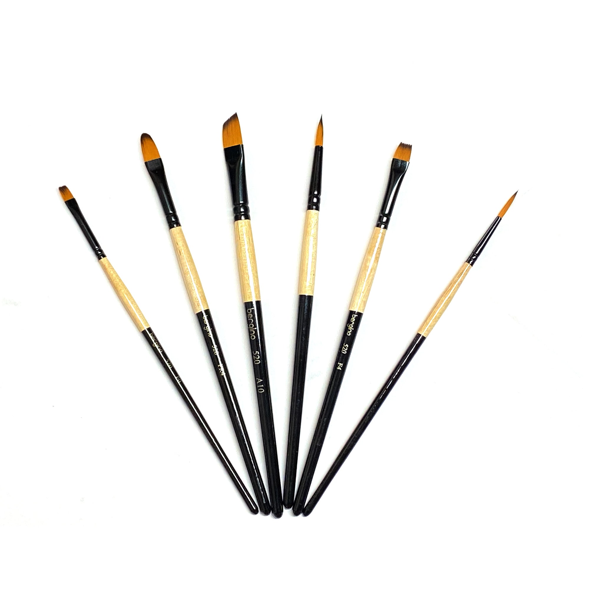 Professional 11 Piece Short Handle Paint Brush Detail Set, Artist
