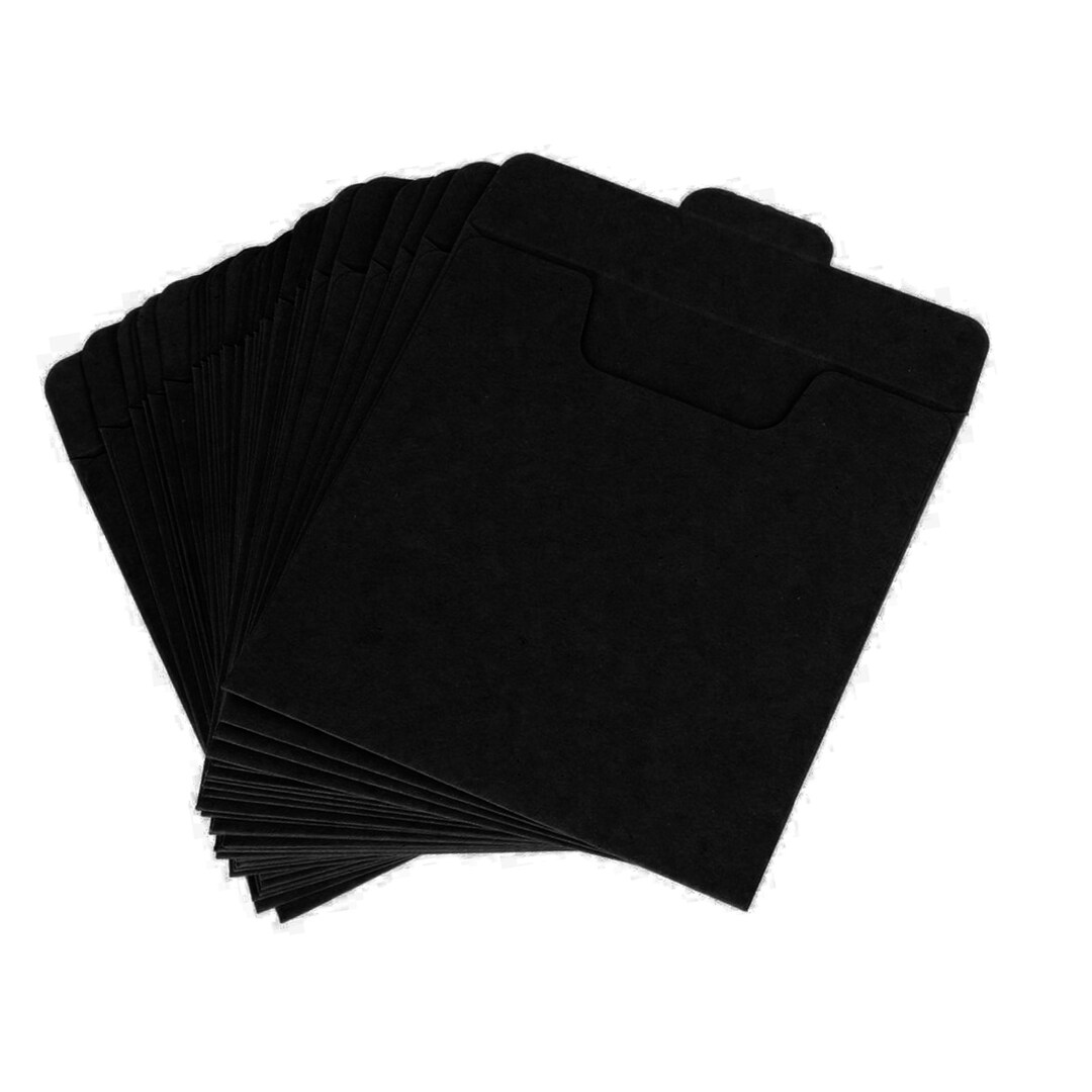 50 Pack Black Kraft Paper DVD Envelopes Cardboard CD Sleeves Etsy
