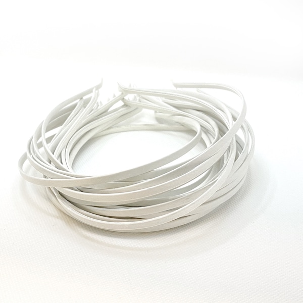 White Plain Satin Headbands for Women  Men , 5 mm Basic White Fabric Non Slip Hair Bands, Blank White Hoop DIY Craft Hairbands