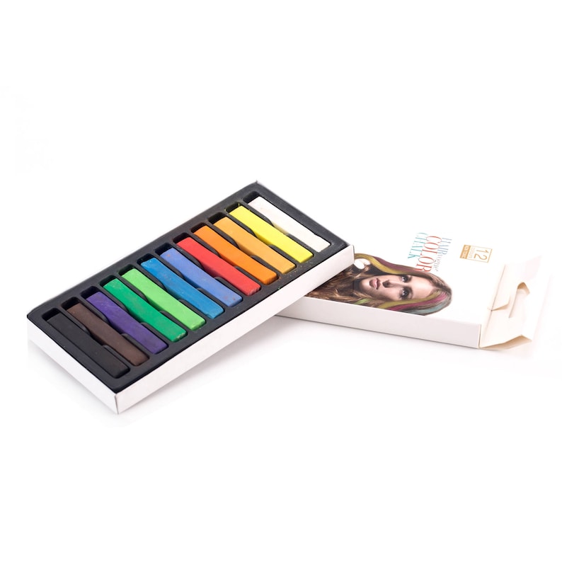 1224 Colored Square Pastels Temporary Hair Color stick Soft Pastel Drawing Pastel Set