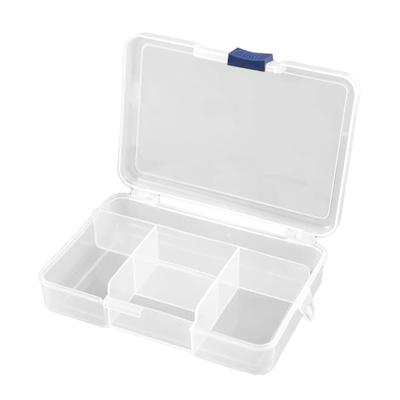 Clear Plastic Fishing Tackle Storage Box 5 Grid Jewelry Making Findings  Organizer Box Container Case Utility Box Craft Supply Storage Box