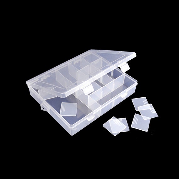 Clear Plastic Fishing Tackle Storage Box 14 Grid Jewelry Making