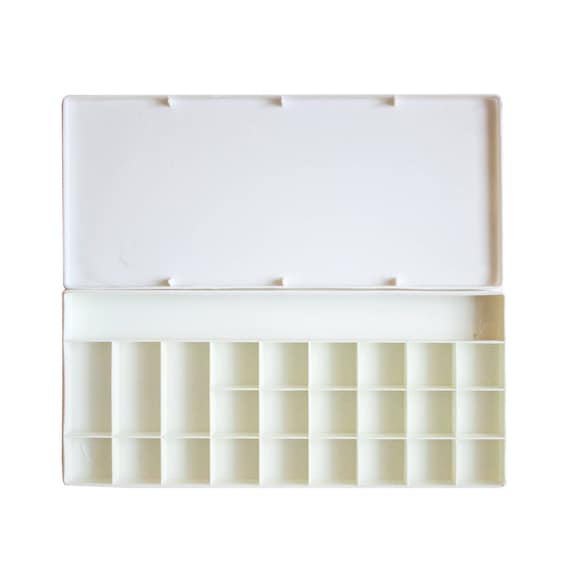 25-well Rectangular Plastic Watercolor Palette Box, Paint Tray Palette 