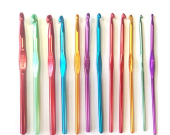 12-count Aluminum Crochet Hook Set 3 mm - 10 mm 12 sizes