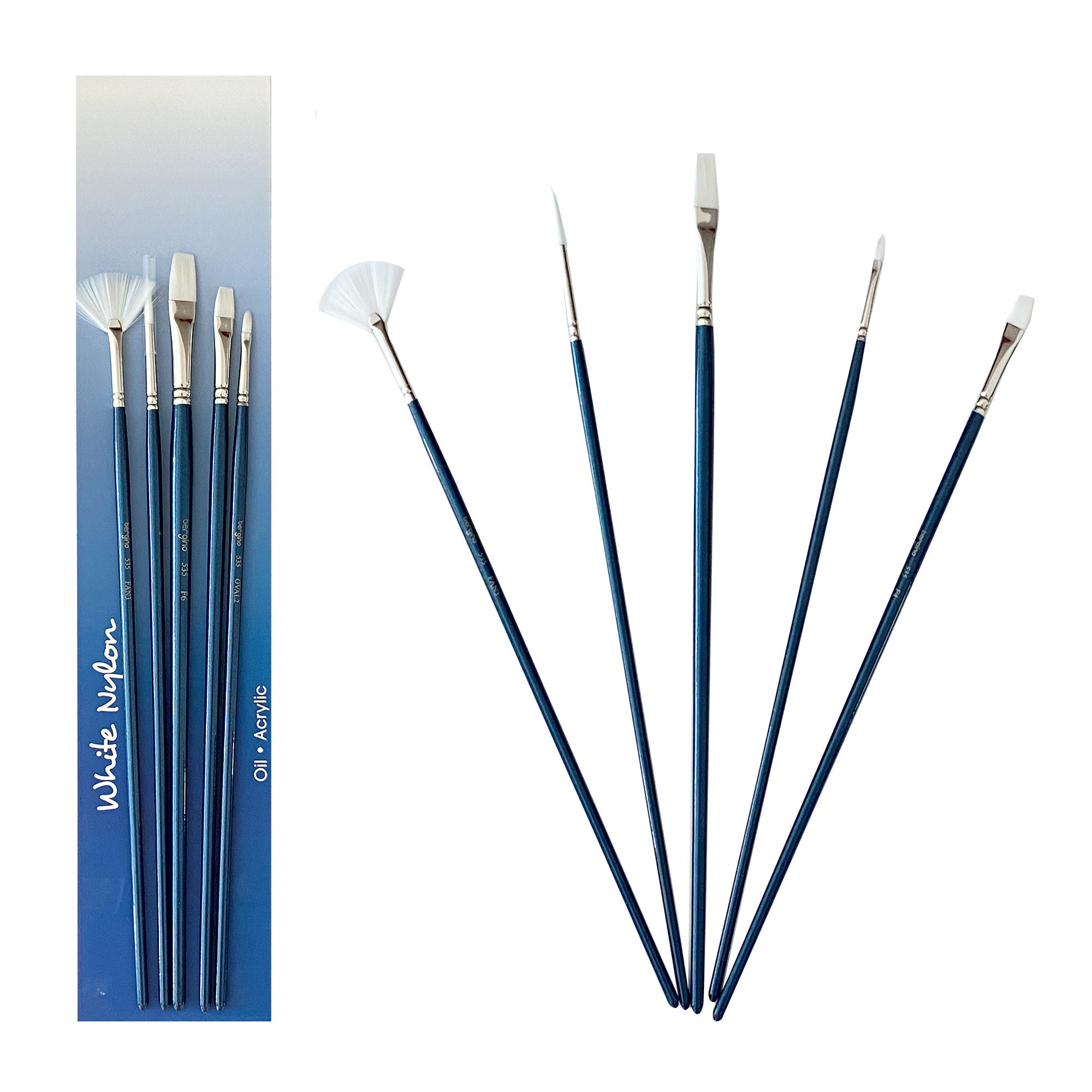 5pieces Fine Art Brushes Set Artist Paint Brushes Set 5 White Etsy