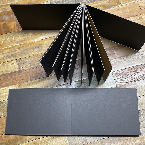 8" x 5.6" Blank Scrapbook Album, Blank 12 pages Plain Photo Album Black and Brown Pag, DIY Scrapbook