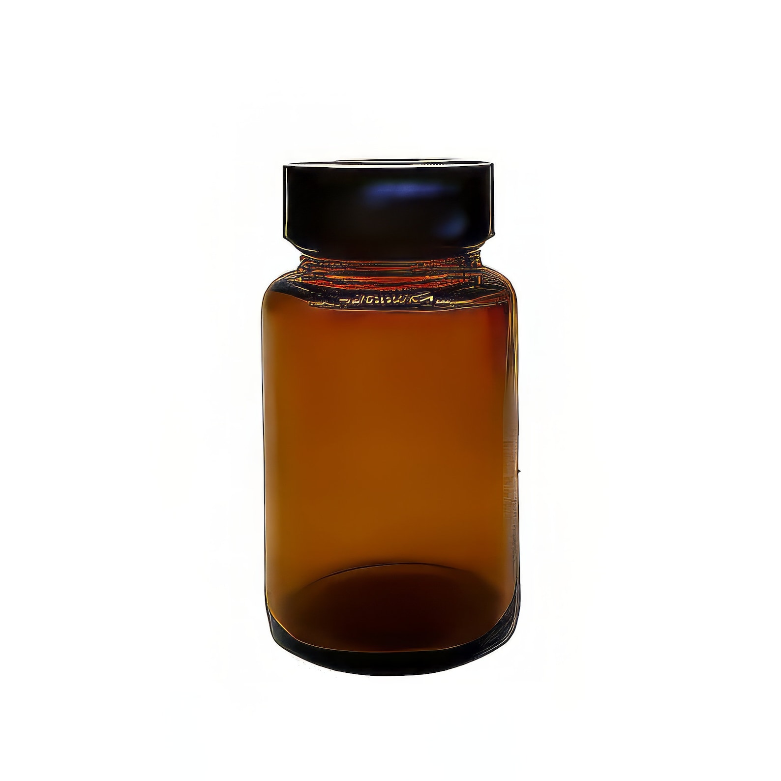 Pills Container Glass Amber Glass Pill Bottle With Black Lid - Vitamin Storage, Amber Jar ...