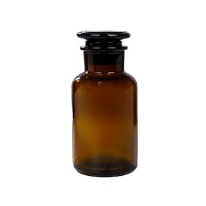 Amber Glass Apothecary Bottle Jars Retro Medical Jar With Glass Stopper Lid Handmade Supplies