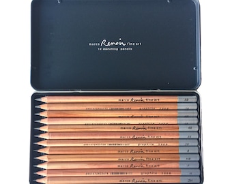 Renoir Artist sketch drawing pencils set 8B to 2H for artists beginner sketching in Metal Tin Case