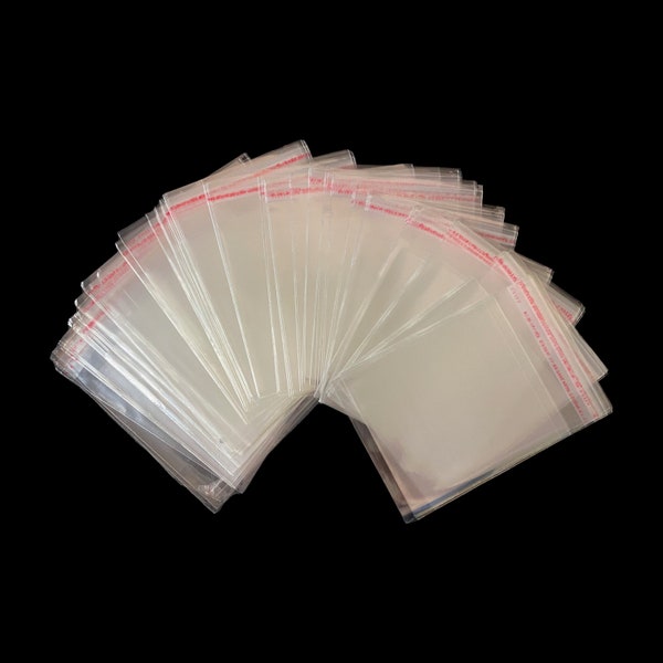 100 Resealable Self Adhesive Seal Cello Bag, Cello Lip & Tape Plastic bags, Small Crystal Clear bags, Cellophane Bags 2-3/4" x 3 1/8"