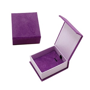 Velvet Necklace Pendant Gift Box Jewelry Storage Display Case Gift Boxes, Purple Necklace Storage Case