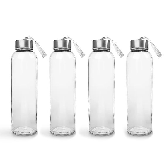 10 Oz Glass Water Bottle, Custom Beverage and Juicer Bottle, Blank Water  Bottle With Leak-proof Wide Mouth Stainless Steel Lid 