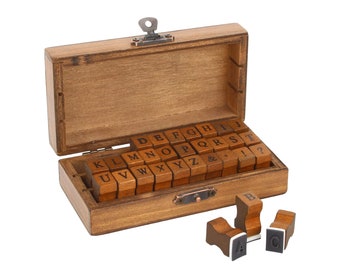 Alphabet Stamps Set, 28pcs Letter Symbol Vintage DIY Craft Card Making Wood Rubber Stamp, Card Making, Scrapbooking Planner DIY Craft