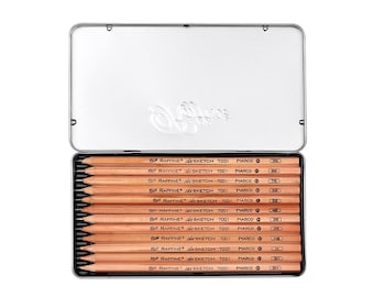 Premium Artist sketch drawing pencils set 8B to 2H for artists beginner sketching in Metal Tin Case