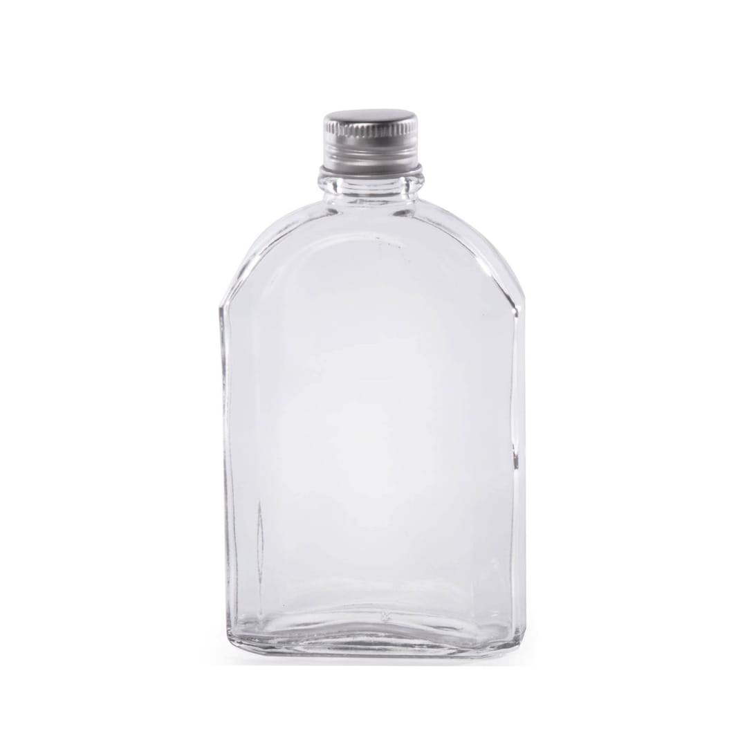Glass Flask Bottles With Lids 250ml, Liquor Gin Whiskey Vodka Wine ...
