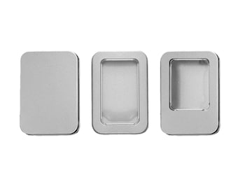 3 Silver Rectangular Metal Tins with Lids for Soap Candles Candies Cookie Gifts Box Jewelry Watch jewelry Packaging Boxes Organizer Case